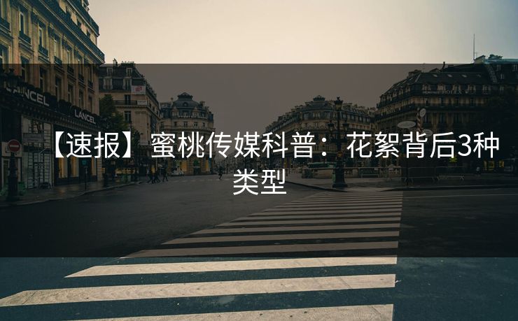 【速报】蜜桃传媒科普：花絮背后3种类型