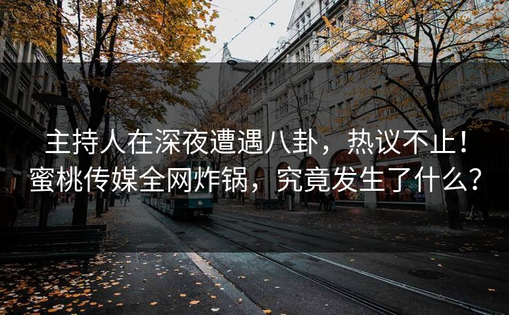 主持人在深夜遭遇八卦，热议不止！蜜桃传媒全网炸锅，究竟发生了什么？