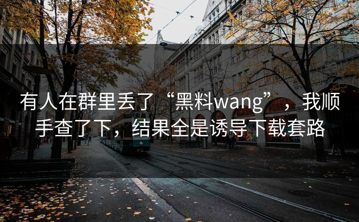 有人在群里丢了“黑料wang”，我顺手查了下，结果全是诱导下载套路