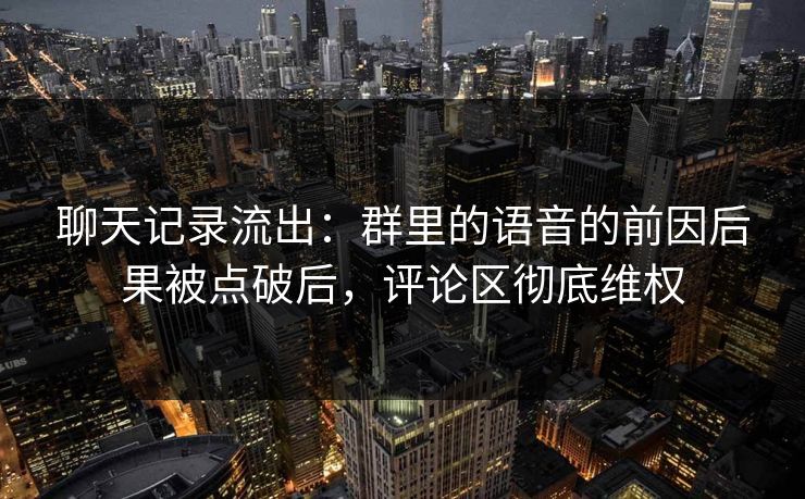 聊天记录流出：群里的语音的前因后果被点破后，评论区彻底维权